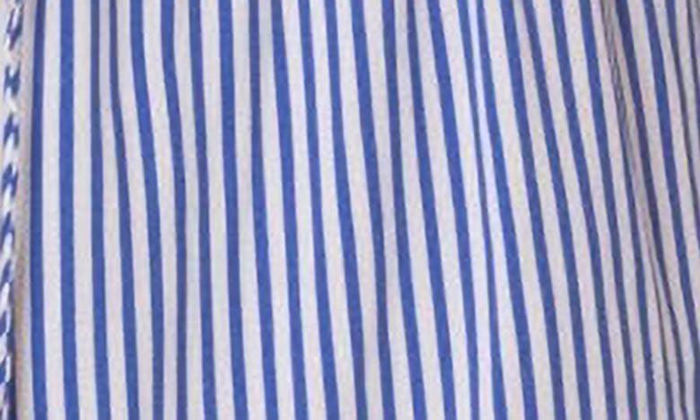 Edikted Patty Stripe Lace Trim Shorts In Blue-and-white