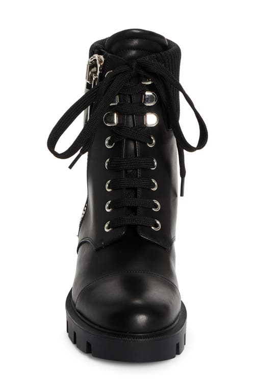 Christian Louboutin En Hiver Lug Leather Combat Boots In Black