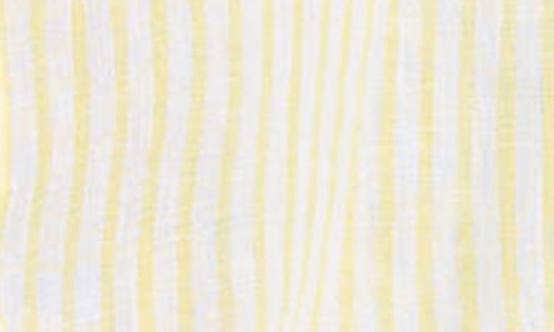Shop Polo Ralph Lauren Oversize Stripe Linen Button-down Shirt In Coastal Yellow/ White