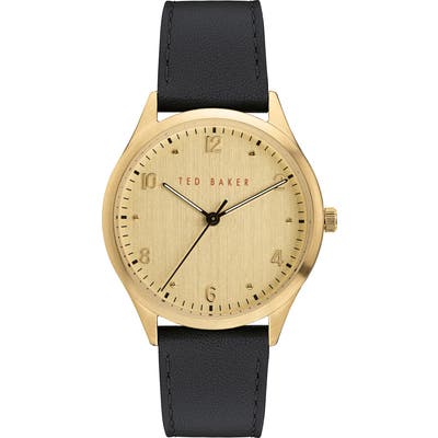 Ted Baker London Manhatt Leather Strap Watch, 40Mm