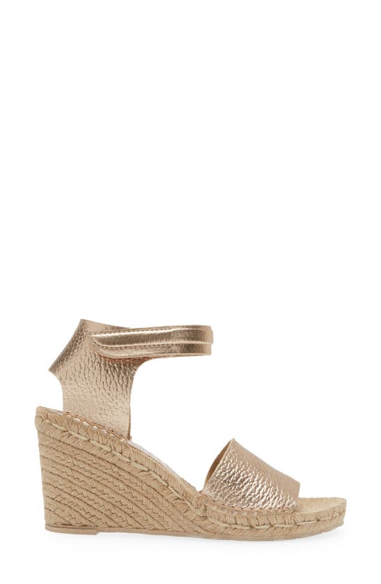 Shop Pedro Garcia Olany Ankle Strap Espadrille Platform Wedge Sandal In Rose Gold Cervo Lame