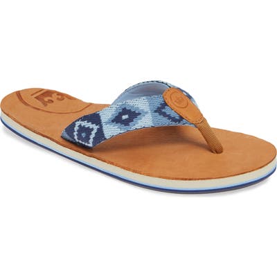 Hari Mari X Peter Millar Leather Flip Flop, Brown