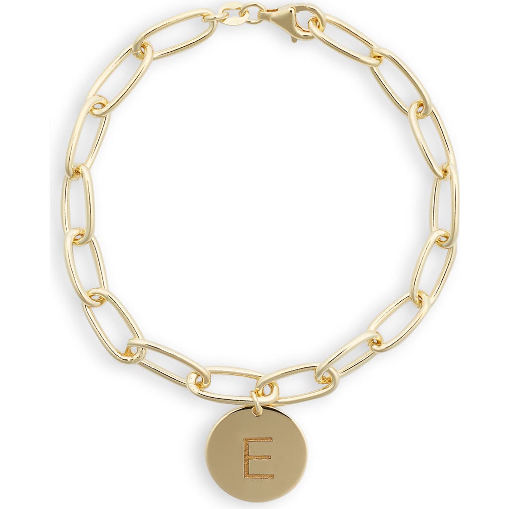 Meshmerise Initial Disc Charm Bracelet In Yellow-e