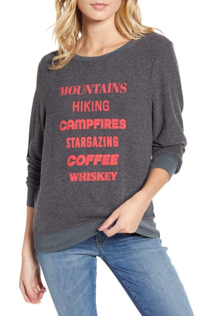Click to view more detailed imagery on our partner's website Wildfox Camp List Baggy Beach Sweatshirt In Night