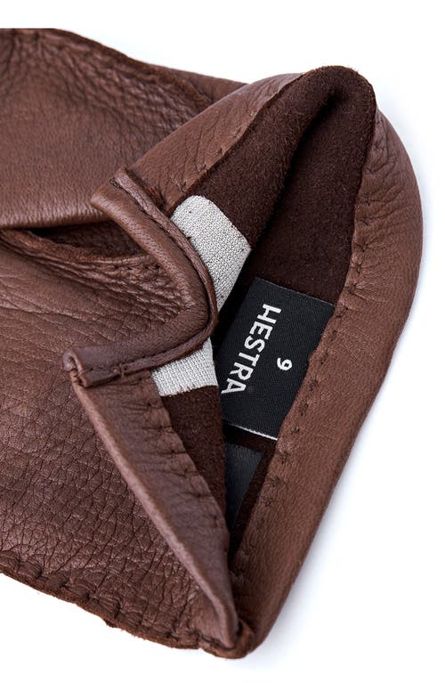 Hestra Henry Leather Gloves In Chocolate