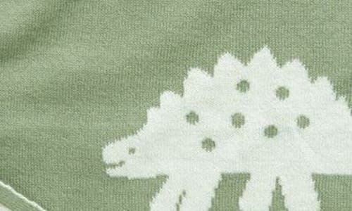 Pink Lemonade Dinosaur Baby Blanket & Travel Pouch Set In Spring Green/mint