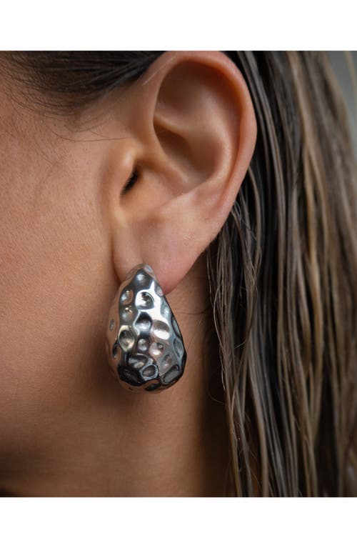 Shop Luv Aj The Doheny Molten Dome Drop Earrings In Silver