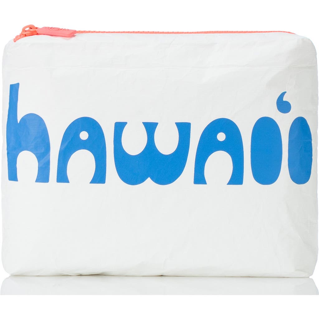 Aloha Collection Small Water Resistant Tyvek® Zip Pouch In Blue