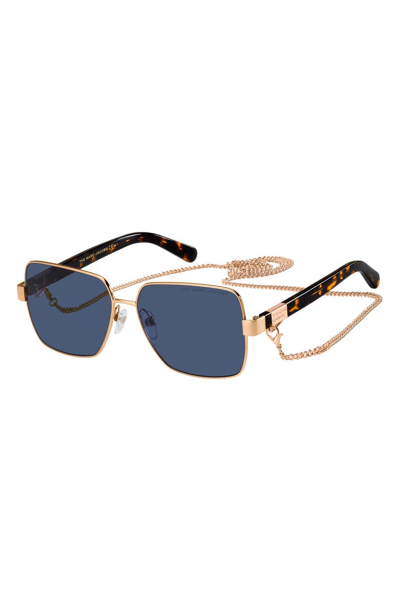 Marc Jacobs 58mm Chained Square Sunglasses, Alternate, color, 
