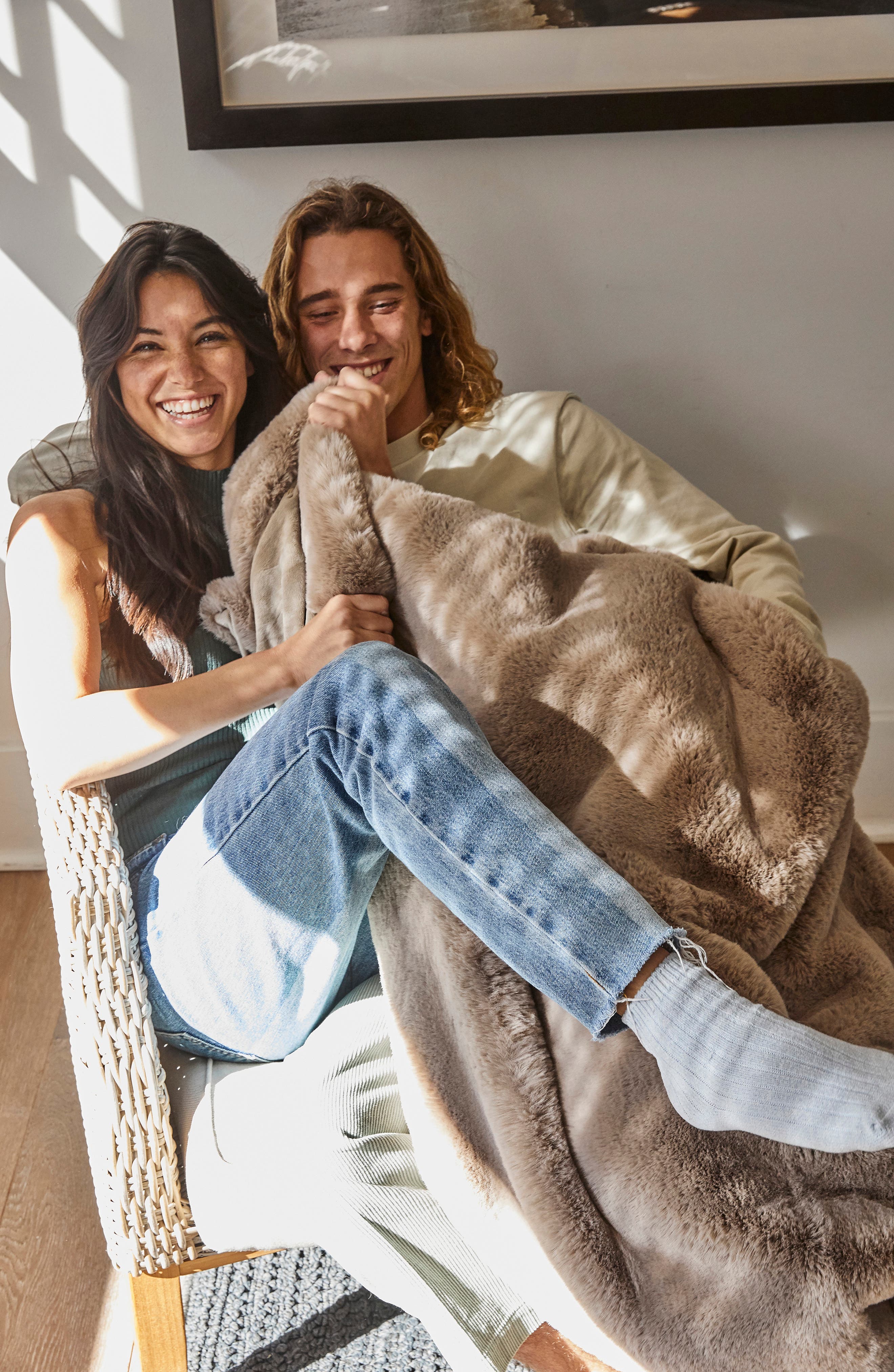 UnHide The Marshmallow 2.0 Medium Faux Fur Throw Blanket Nordstrom