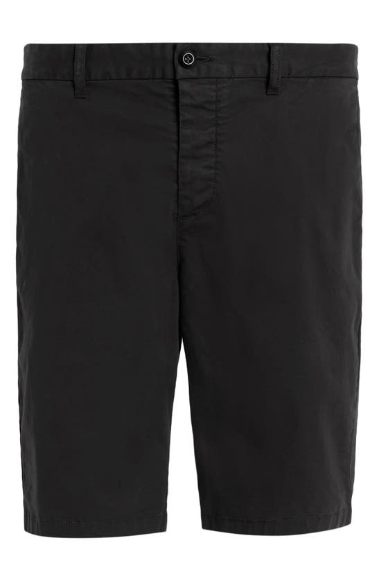 Shop Allsaints Troy Stretch Twill Shorts In Licorice Black