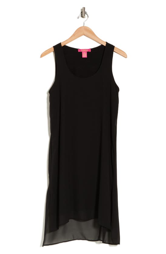 Shop Catherine Catherine Malandrino Scoop Neck Double Layer Dress In Black