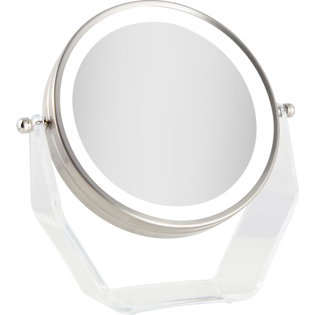Zadro Lighted Makeup Mirror With Magnification & Swivel In Satin Nickel