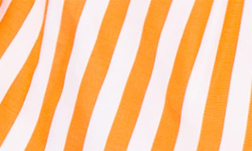 Shop Habitual Kids Stripe Gathered Romper In Orange
