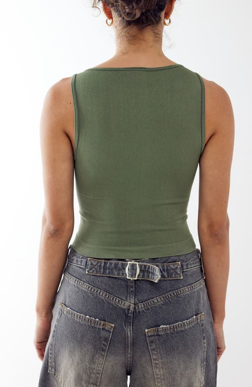 Shop Bdg Urban Outfitters Rib Crop Tank In Green