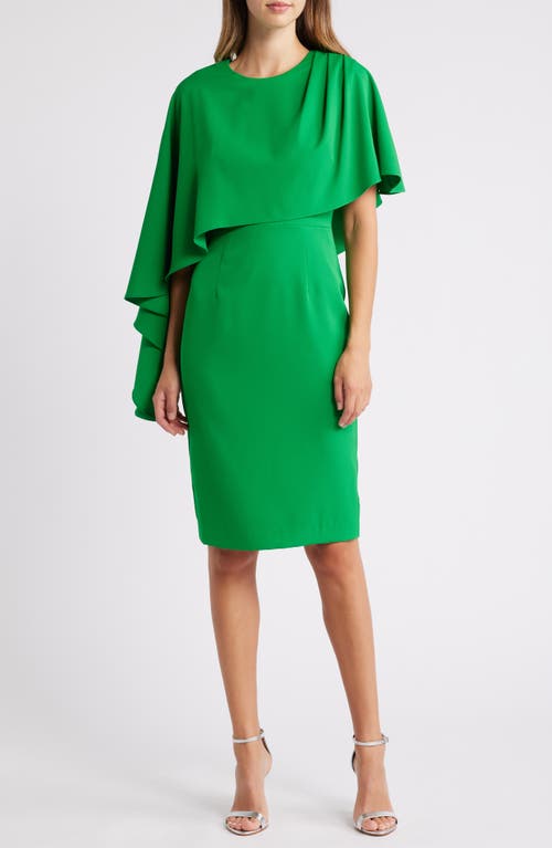 Shop Black Halo Rayna Capelet Sheath Cocktail Dress In Clover