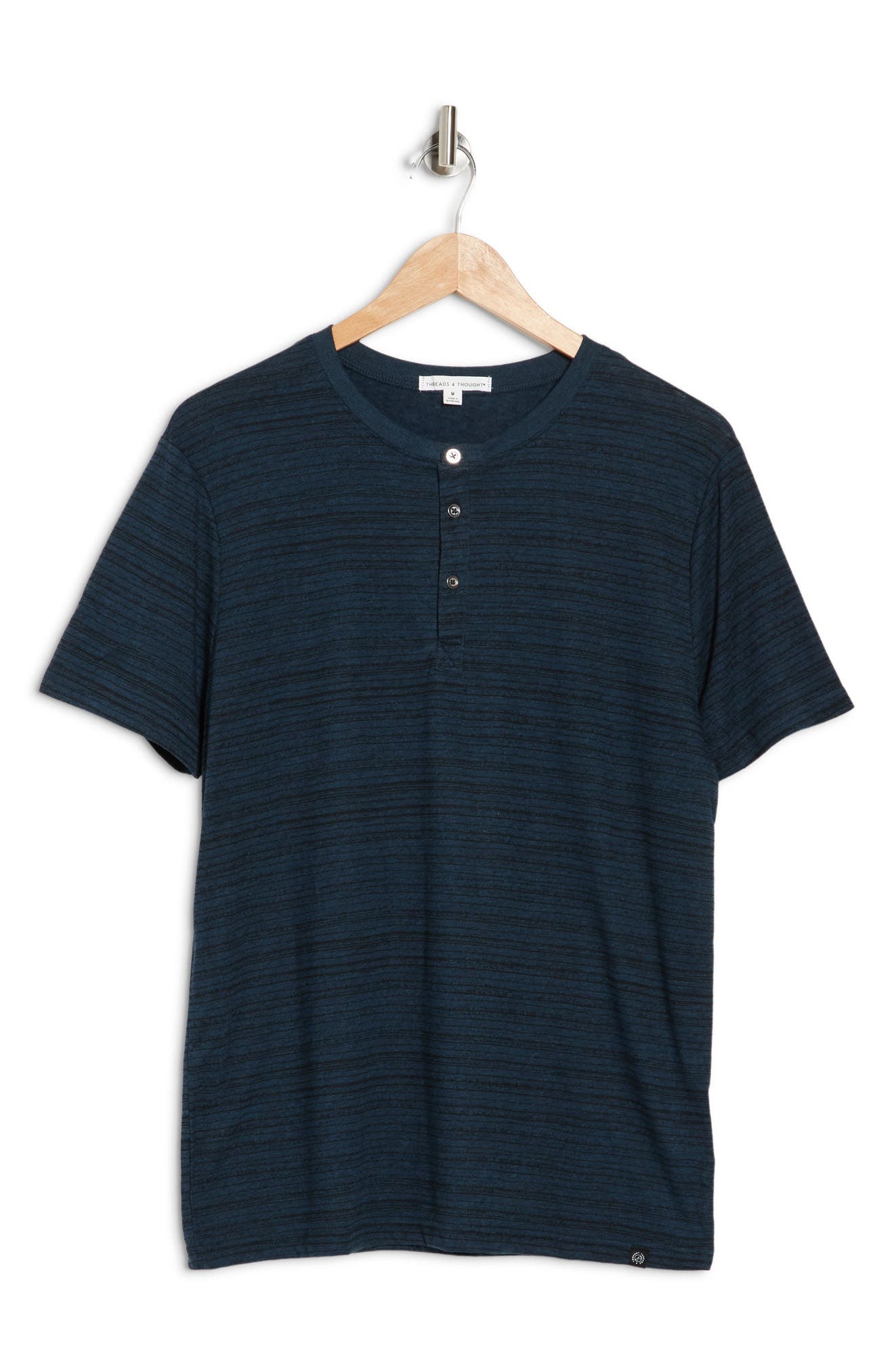 THREADS 4 THOUGHT STRIPE PRINT SHORT SLEEVE HENLEY,885607929448