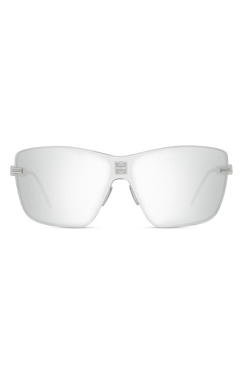 Givenchy 4Gem Rectangular Sunglasses in Shiny Palladium /Smoke Mirror at Nordstrom