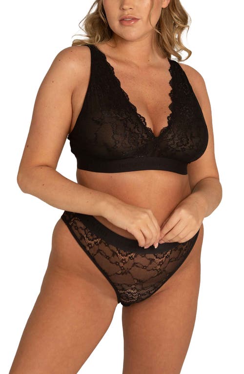 The Picot Lace Fuller Cup Bralette in Black