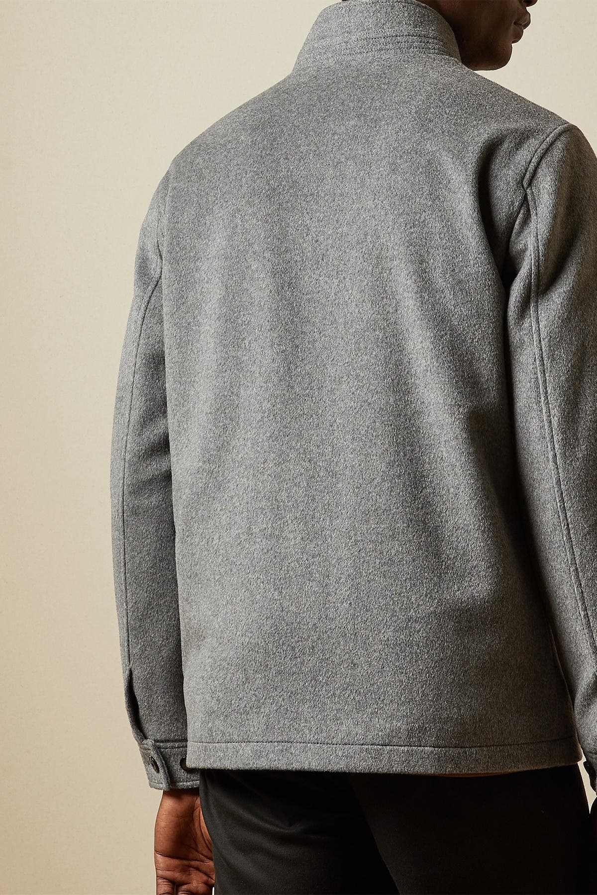 short funnel neck coat