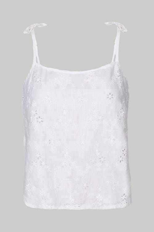 Reistor Women's Tie-up Camisole White Hemp Top In Coconut White
