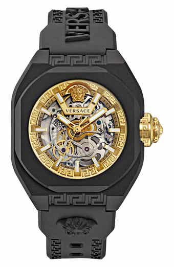 Versace Dominus Chronograph Silicone Strap Watch, 42mm | Nordstrom