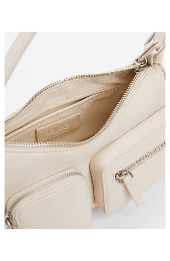 Shop Mango Faux Leather Shoulder Bag In White