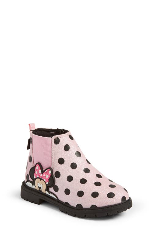 Tucker + Tate Kids' Minnie Mouse Chelsea Boot in Pink Glitter