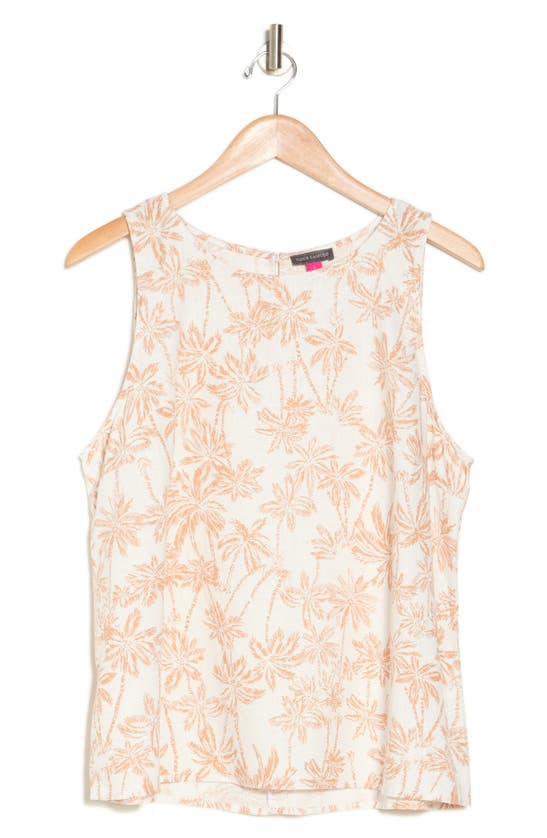 Vince Camuto Print Sleeveless Top In White Brown