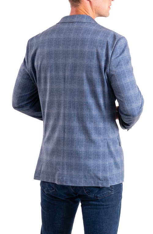 Savile Row Co Blue Plaid Knit Sport Coat In Blue
