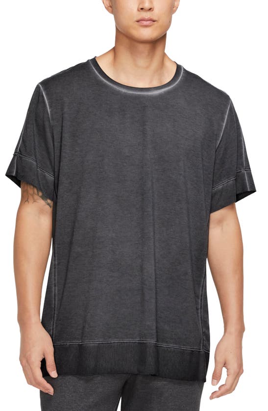 Nike Yoga Dri-fit Performance T-shirt In Anthracite/ Iron Grey