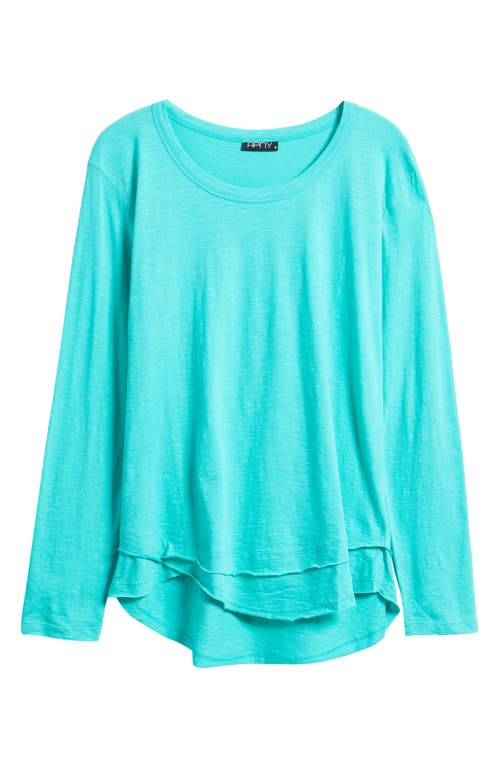 Shop Apny Layered Hem Cotton Slub Top In Garden Green