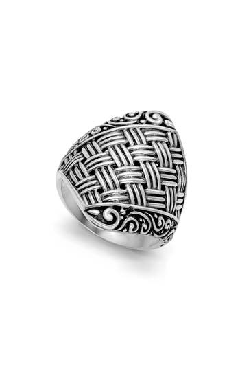 Samuel B. Woven Design Ring In Silver