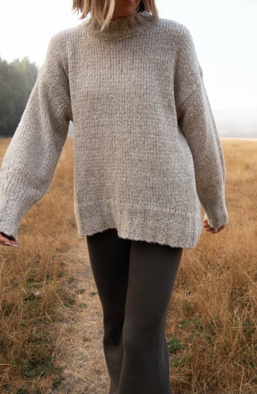 Shop Splendid X Cella Jane Wool Blend Tunic Sweater In Toast Marl