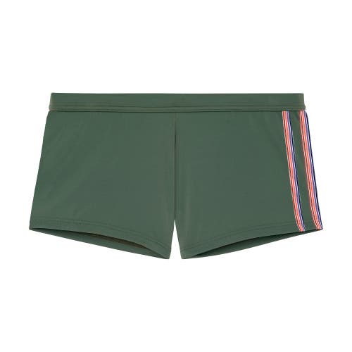 HOM Nautical Cup Swim Shorts in Khaki Green 