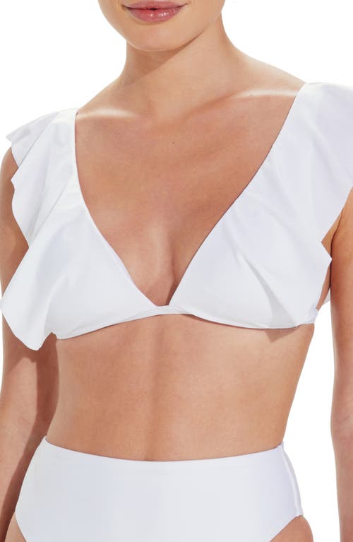 ViX Swimwear Liz Solid Ruffle Bikini Top White at Nordstrom,