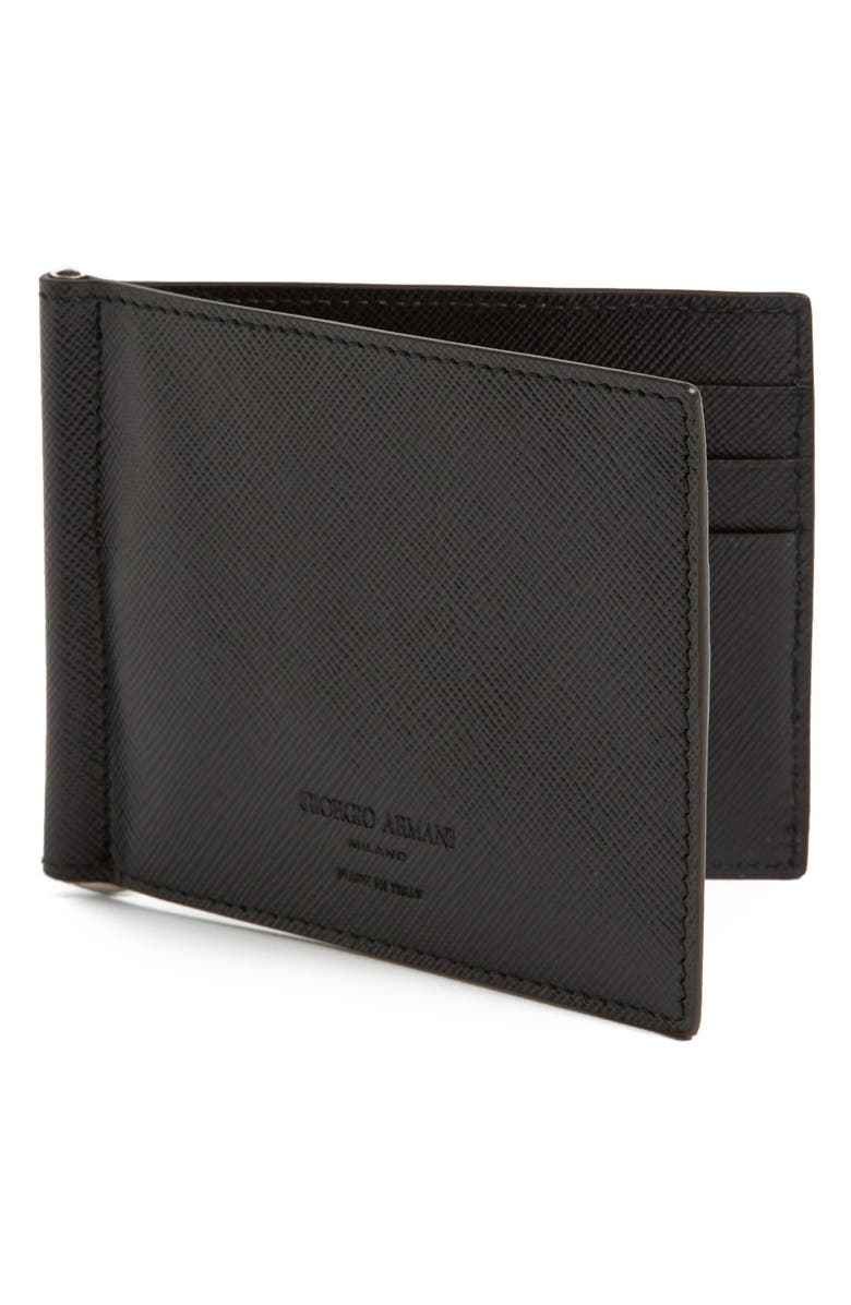 Giorgio Armani Saffiano Leather Money Clip Wallet | Nordstrom