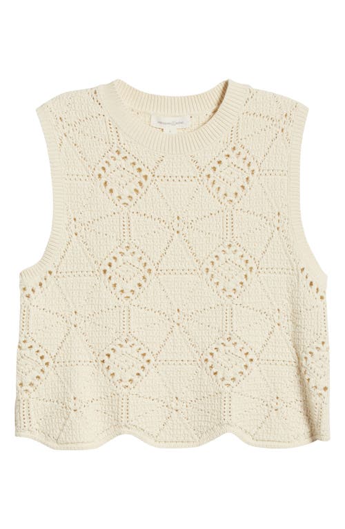 Treasure & Bond Bouclé Pointelle Sweater Vest In Ivory Dove