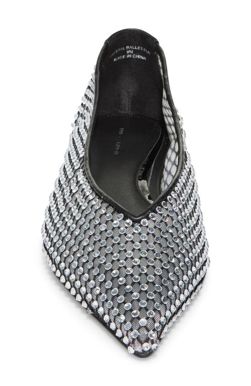 Shop Rebecca Minkoff Crystal Mesh Ballet Flat In Black