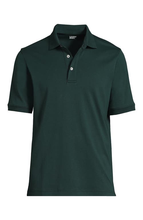 Shop Lands' End Short Sleeve Cotton Supima Polo Shirt In Deep Forest