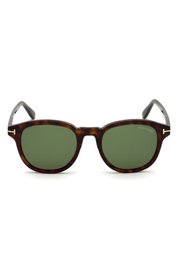 Tom Ford Jameson 52mm Round Sunglasses In Green