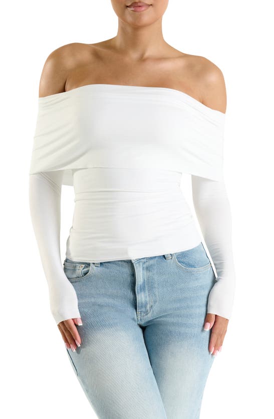 Shop N By Naked Wardrobe Naked Wardrobe Go Off The Shoulder Top In White