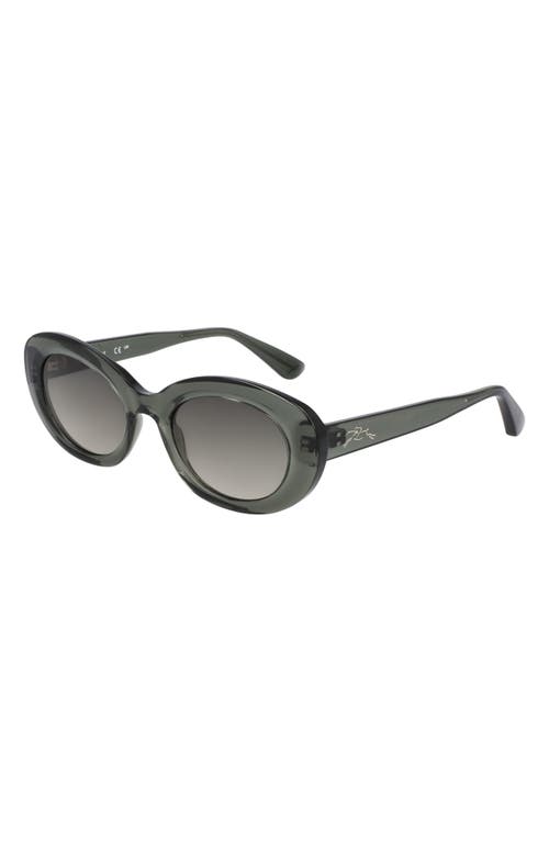 Longchamp Le Pliage 50mm Oval Sunglasses In Transparent Green
