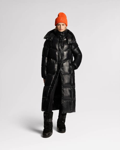 Alpenhaus Meribel Quilted Maxi Puffer With Removable Hood In Black