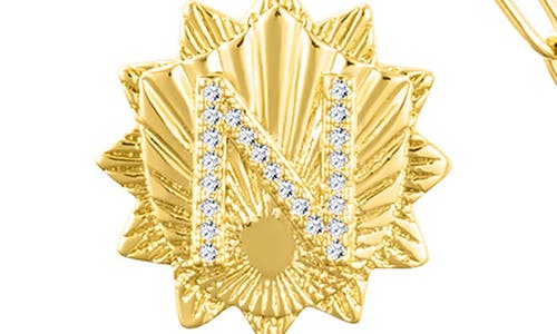 Adornia Initial Cz Pendant Toggle Necklace In Gold-n