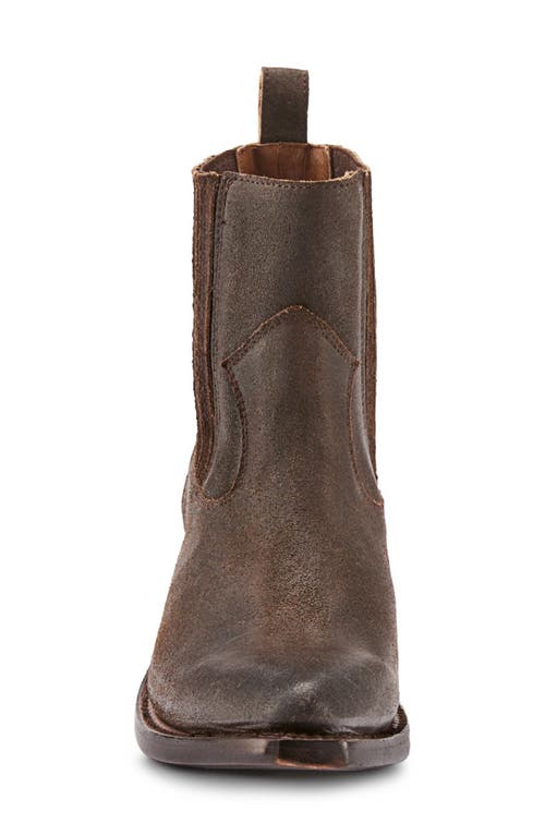 Shop Frye Sacha Western Chelsea Boot In Chocolate - Waxed Velour Wp