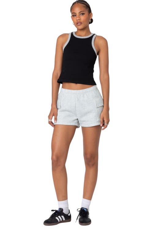 Edikted Garnet Cargo Sweat Shorts In Light-gray
