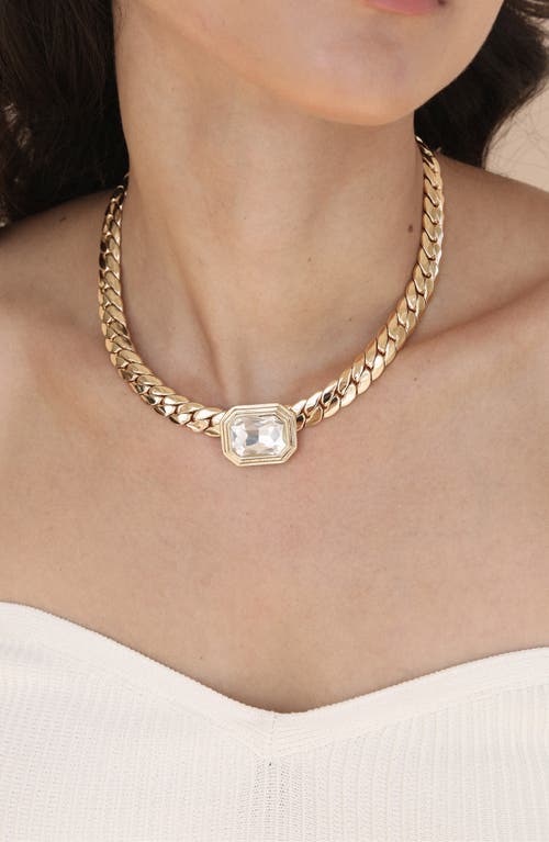 Ettika Deco Crystal Statement Cuban Chain Necklace In Gold