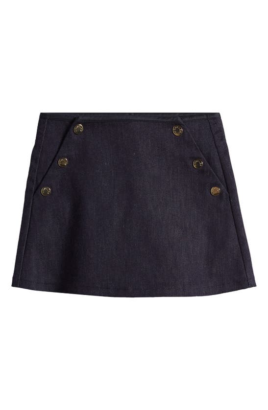 Shop Moncler Kids' Stretch Denim Miniskirt In Blue