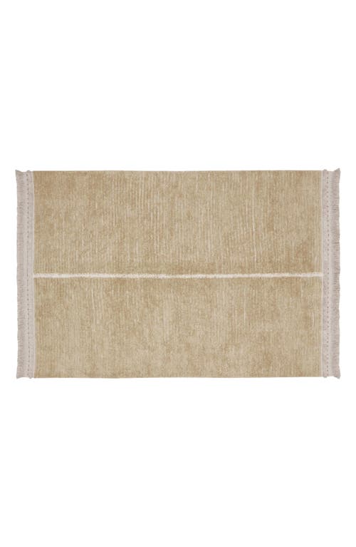Shop Lorena Canals Reversible Washable Recycled Cotton Blend Rug In Olive Natural/sage